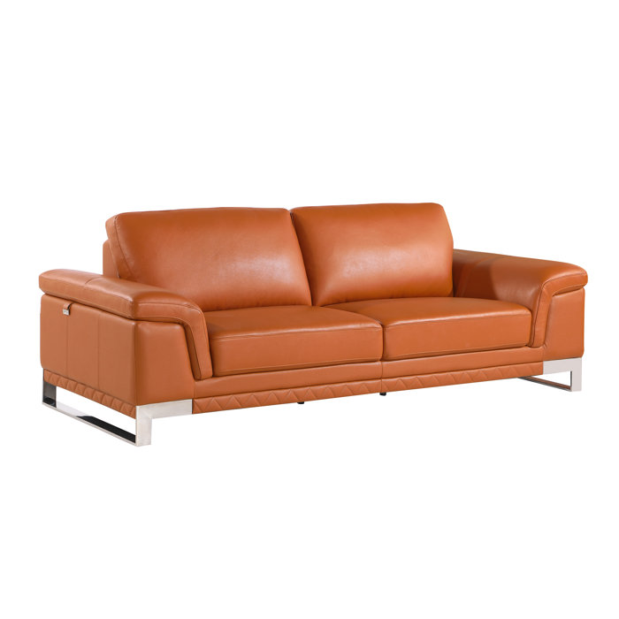 Orren Ellis Aiert Luxury Italian Leather 2 Piece Living Room Set